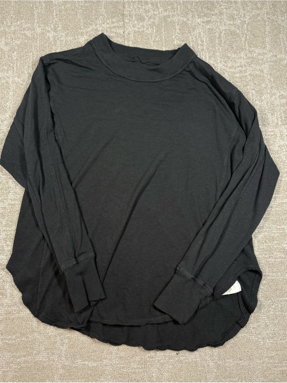 Aerie Black Long Sleeve High Neck Shirt Women Size XS Oversized
